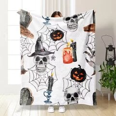 Halloween-fleece-peitto, kurpitsa, lehtien ruudullinen peitto, pehmeä sumea pehmo sohvasohvaan tai sänkyyn, ylellinen flanellilappupeite, lapsille, aikuisille, vaimo, itse (50" x 60")-3 hinta ja tiedot | Peitot | hobbyhall.fi