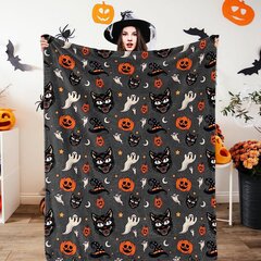 Halloween-peitto - Bat Ghost Pumpkin -peitto - Viihtyisä Halloween-koristelu juhlavuodesohvaan Olohuone 50"x60" tyyli-3 hinta ja tiedot | Peitot | hobbyhall.fi