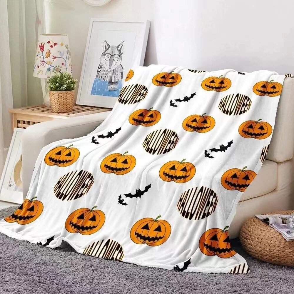 Halloween-peitto - Pehmo Halloween-peitto - Viihtyisä flanellinharmaa Halloween-koristelu juhlavuodesohvaan Olohuoneessa 50"x60" Tyyli 46 hinta ja tiedot | Peitot | hobbyhall.fi