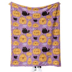 Halloween-peitto - Pehmoinen Halloween-peitto - Viihtyisä flanellinharmaa Halloween-koristelu juhlavuodesohvaan Olohuone 50"x60" Tyyli 55 hinta ja tiedot | Peitot | hobbyhall.fi