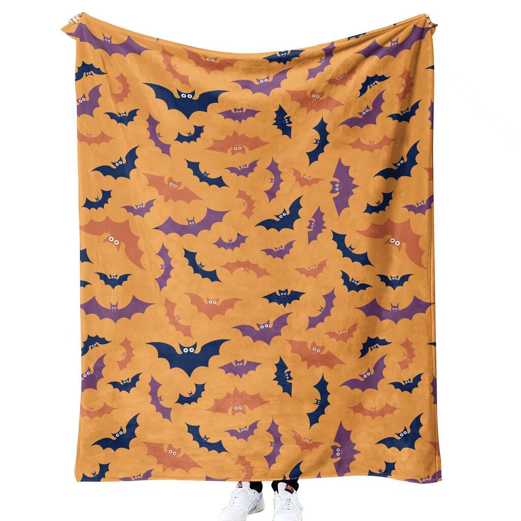 Halloween-peitto - Pehmoinen Halloween-peitto - Viihtyisä flanellinharmaa Halloween-koristelu juhlavuodesohvaan Olohuone 50"x60" Tyyli 56 hinta ja tiedot | Peitot | hobbyhall.fi