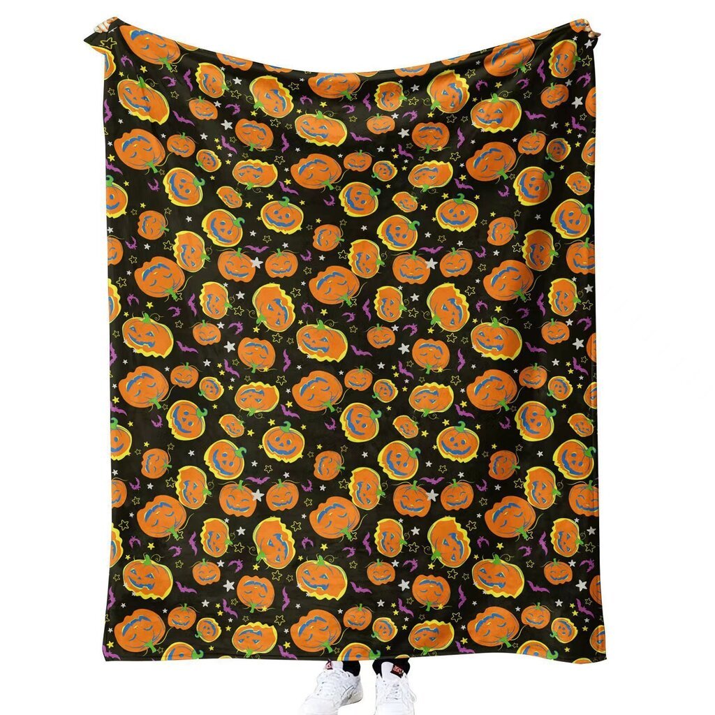 Halloween-peitto - Pehmo Halloween-peitto - Viihtyisä flanellinharmaa Halloween-koristelu juhlavuodesohvaan Olohuoneessa 50"x60" Tyyli 69 hinta ja tiedot | Peitot | hobbyhall.fi