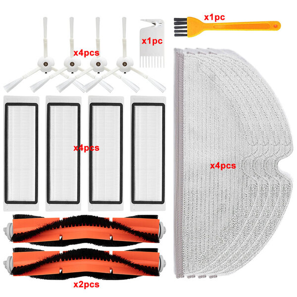 Hepa Filter Mop Rag Harja Xiaomi for Roborock 1S S50 S55 S5 Max S6MaxV S6 Lisävarusteet Robottipölynimurin osat Imurointi 2 mattolakaisukonetta