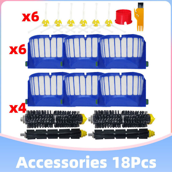 Sopii iRobot Roomba Serie 600 614 620 660 630 650 691 692 694 697 698 recambios Osat Hepa Filter Pääsivuharja Tarvikkeet Matonlakaisukoneet