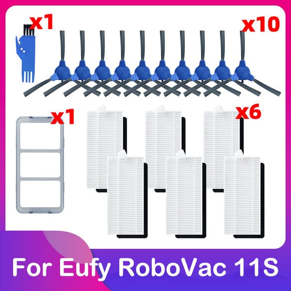 Eufy Robovac 11S Plus 35C 30 30C 15C 12 25C robottipölynimuri päärullan sivuharja Esisuodatin Hepa siivilä Varaosat Matonlakaisukoneet