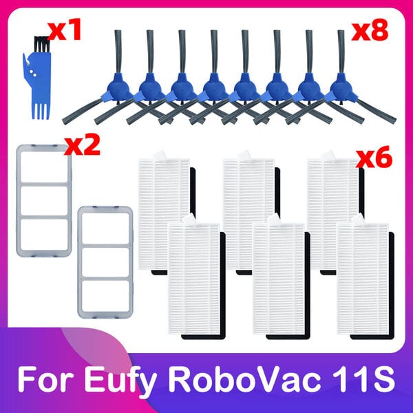 Eufy Robovac 11S Plus 35C 30 30C 15C 12 25C robottipölynimuri päärullan sivuharja Esisuodatin Hepa siivilä Varaosat Matonlakaisukoneet