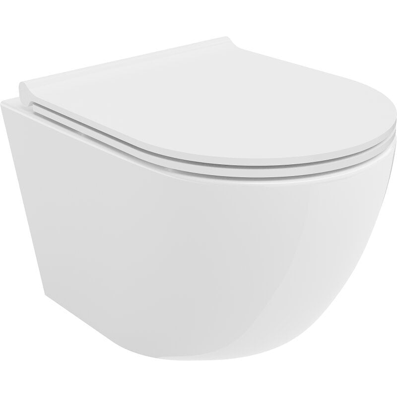 Mexen Lena WC Rimless hidastettavalla ohuella istuimella, Duroplast, valkoinen - 30220500 hinta ja tiedot | WC-istuimet | hobbyhall.fi