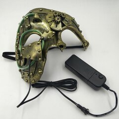 Led Steampunk Cosplay Mask Light Up Punk Mask Party Ripsiväri Kallo Puolikasvot Joulukarnevaali Halloween-asun rekvisiitta hinta ja tiedot | Juhlakoristeet | hobbyhall.fi