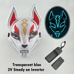 Uusi Luminous Halloween Party Mask EL Wire Hehkuva Maski Japanilainen Anime Cosplay LED Costume Fox Mask karnevaalijuhlatarvikkeisiin hinta ja tiedot | Juhlakoristeet | hobbyhall.fi