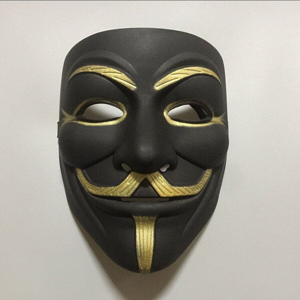 1kpl/setti Halloween Party Mask V maskille Bape Kokonaamio Anonymous Guy Fawkes Fancy Dress Aikuisten puku 1kpl