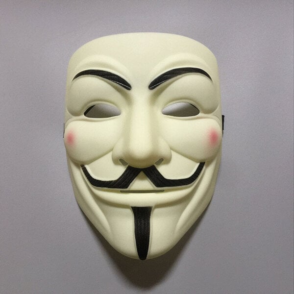 1kpl/setti Halloween Party Mask V maskille Bape Kokonaamio Anonymous Guy Fawkes Fancy Dress Aikuisten puku 1kpl