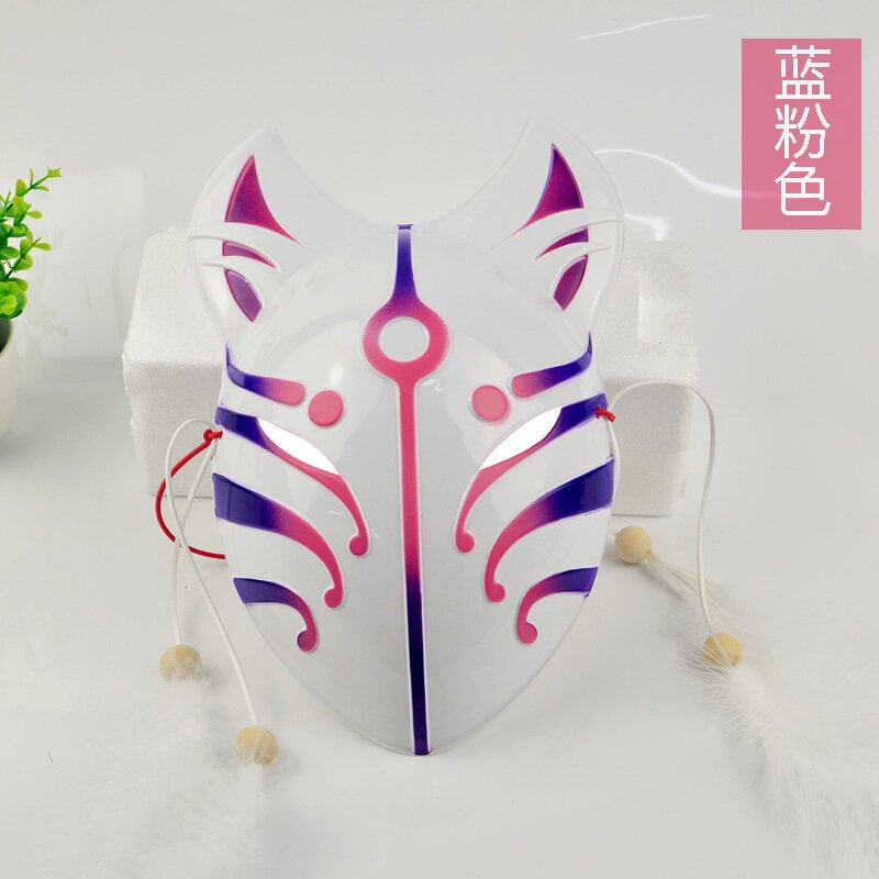 Japanese Fox Masks Cosplay koko kasvot Fox Mask höyhentupsilla Naamiaiset Party Show Halloween Masks Festival Ball puku hinta ja tiedot | Juhlakoristeet | hobbyhall.fi