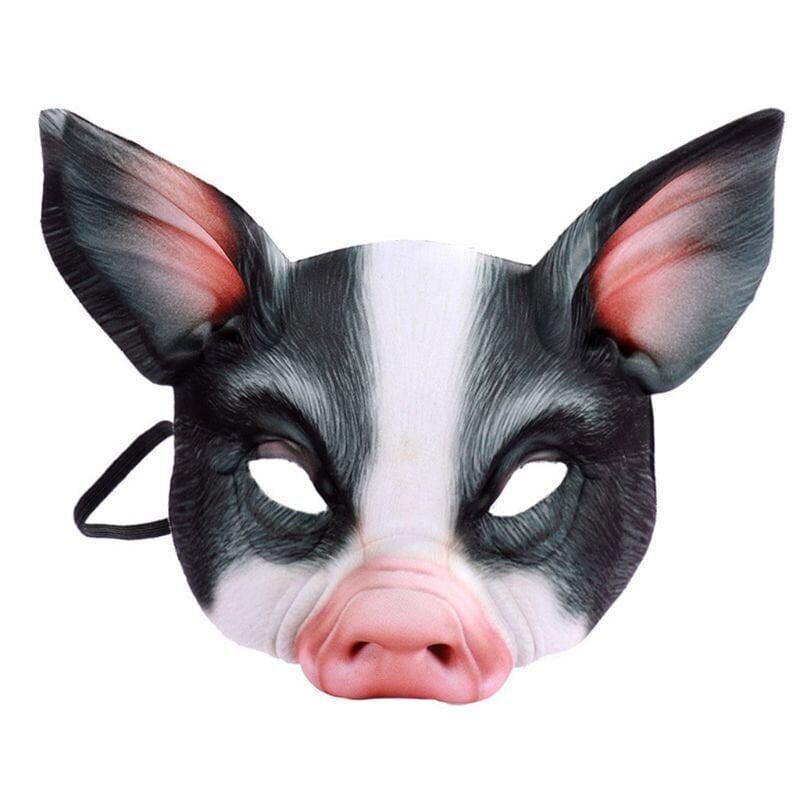 Halloween 3D Tiger Pig Animal Half Face Mask Masquerade Party Cosplay-asu M89E hinta ja tiedot | Juhlakoristeet | hobbyhall.fi