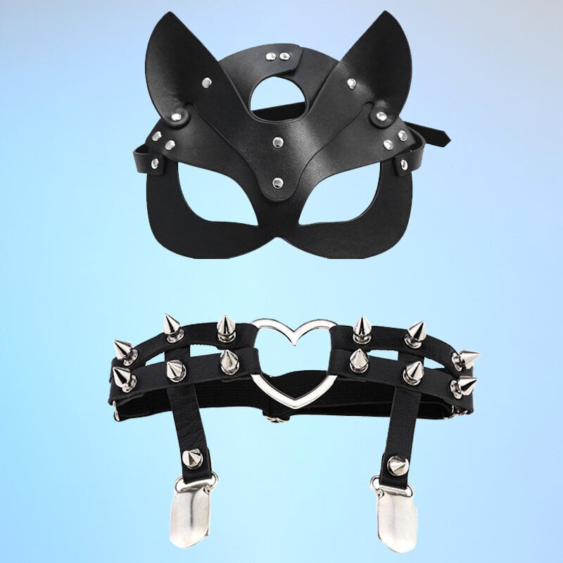 Eroottinen seksikäs Nahkainen Naamio Naamio Cosplay Bdsm Fetish naaras Halloween Naamiopallo Kissa Korvat Maskit Seksilelut Asusteet hinta ja tiedot | Juhlakoristeet | hobbyhall.fi