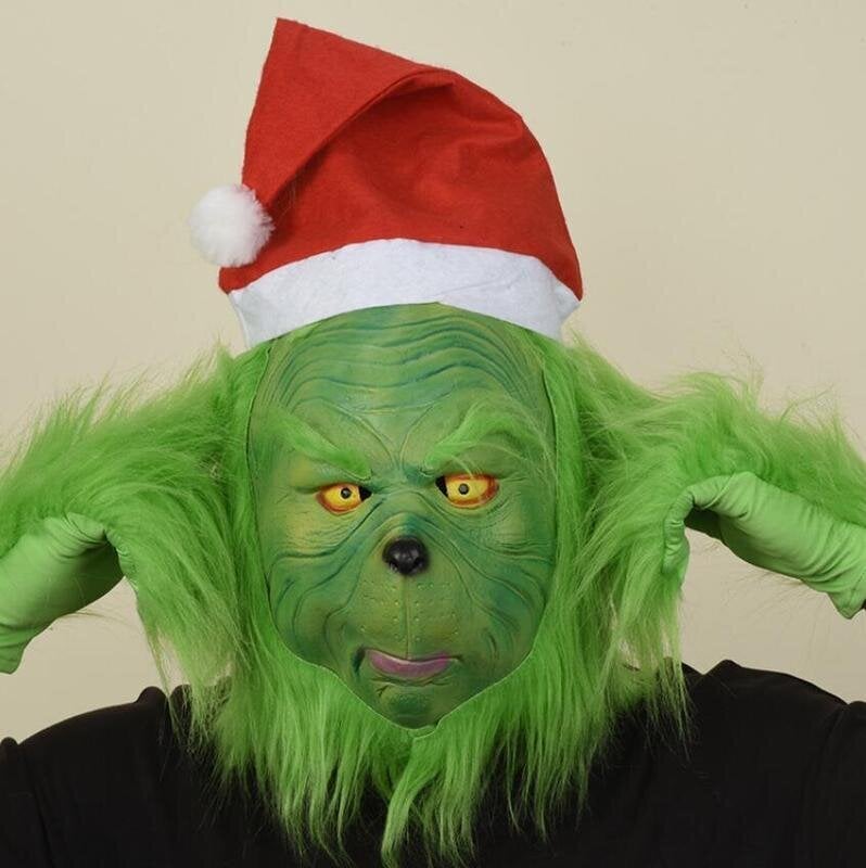 How Stole Christmas Cosplay Costume Mask Prop Latex Masks Gloves hinta ja tiedot | Juhlakoristeet | hobbyhall.fi