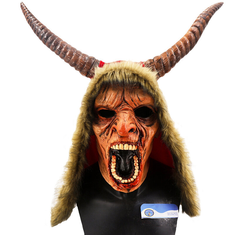 Horn Devil Demon Latex Mask Realistinen Krampus Demon Mask Joulupuku Päähineet Juhla kamala rekvisiitta hinta ja tiedot | Juhlakoristeet | hobbyhall.fi