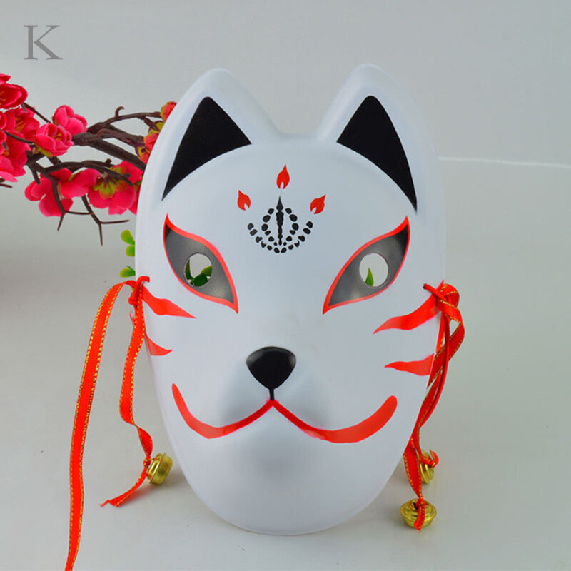 Anime Demon Slayer Fox Masks Japanilainen kissanaamio Half Face Masquerade Festival Kabuki Kitsune Masks Party Cosplay Rekvisiitta аниме hinta ja tiedot | Juhlakoristeet | hobbyhall.fi