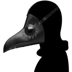 Plague Doctor Musta kuolemanaamio Nahka Halloween Steampunk PU Carnival Cosplay Adult De Peste Aikuisten silmälasinaamio Viikatemies hinta ja tiedot | Juhlakoristeet | hobbyhall.fi