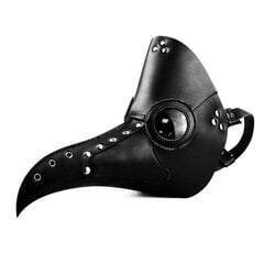 Plague Doctor Musta kuolemanaamio Nahka Halloween Steampunk PU Carnival Cosplay Adult De Peste Aikuisten silmälasinaamio Viikatemies hinta ja tiedot | Juhlakoristeet | hobbyhall.fi