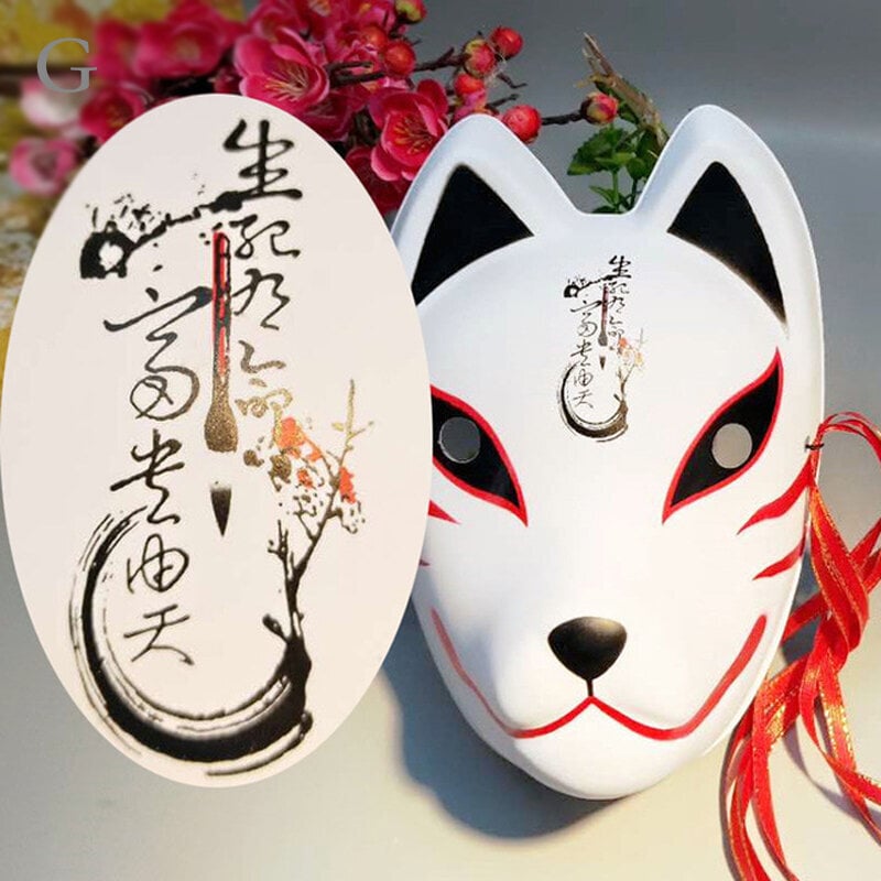 Japanilaiset Fox-naamarit Cosplay Party -naamio Halloween-naamio tupsuilla kelloilla koko kasvot käsinmaalatut tyyliset PVC-naamarit hinta ja tiedot | Juhlakoristeet | hobbyhall.fi