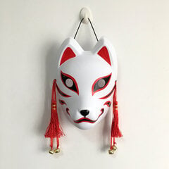 Käsinmaalattu päivitetty Anbu-naamio, japanilainen Kitsune Fox Mask koko kasvot paksu PVC Cosplay-asulle hinta ja tiedot | Juhlakoristeet | hobbyhall.fi