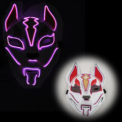 Demon Slayer Glowing EL Wire Mask Kimetsu No Yaiba Hahmot Cosplay Asusteet Japanilainen Anime Fox Halloween LED Mask hinta ja tiedot | Juhlakoristeet | hobbyhall.fi