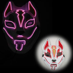 Demon Slayer Glowing EL Wire Mask Kimetsu No Yaiba Hahmot Cosplay Asusteet Japanilainen Anime Fox Halloween LED Mask hinta ja tiedot | Juhlakoristeet | hobbyhall.fi