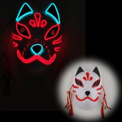 Demon Slayer Glowing EL Wire Mask Kimetsu No Yaiba Hahmot Cosplay Asusteet Japanilainen Anime Fox Halloween LED Mask hinta ja tiedot | Juhlakoristeet | hobbyhall.fi