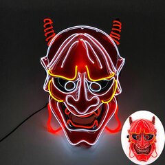 Demon Slayer Glowing EL Wire Mask Kimetsu No Yaiba Hahmot Cosplay Asusteet Japanilainen Anime Fox Halloween LED Mask hinta ja tiedot | Juhlakoristeet | hobbyhall.fi