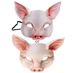 2024 Uusi Halloween Unisex 3D Tiger Pig Animal Half Face Eye Mask Festival Naamiaisjuhlat Tyylikäs Cosplay-asukoristelu hinta ja tiedot | Juhlakoristeet | hobbyhall.fi