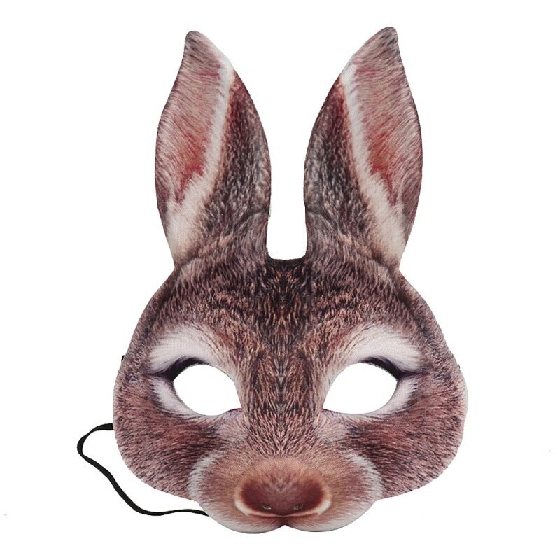 EVA Half Face Rabbit Mask aikuisille Halloween Animal Head Masks Party Cosplay Masque Pääsiäiskarnevaali Naamiaisasusteet hinta ja tiedot | Juhlakoristeet | hobbyhall.fi