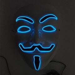 Luminous Light Up V maskille Cosplay Guy Fawkes Hacker EL Wire hehkuva naamio Halloween-karnevaalinaamioille hinta ja tiedot | Juhlakoristeet | hobbyhall.fi