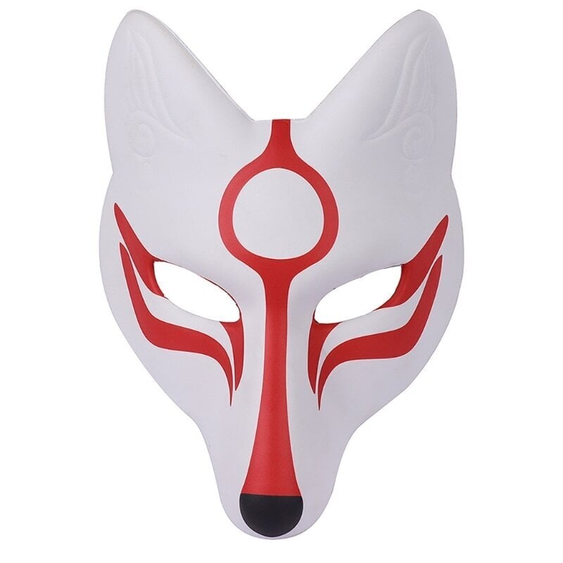 Pu Nahka Japanilainen Kabuki Kitsune Ketut Naamiot Japanilainen Anime Cosplay Halloween Juhla-asun rekvisiitta joustavalla vyöllä hinta ja tiedot | Juhlakoristeet | hobbyhall.fi