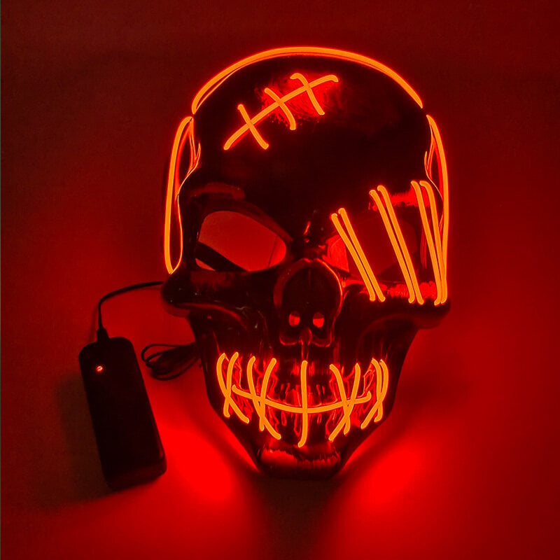 Cosplay Halloween Party Mask Luminous Light up Led Mask EL Neon Hehkuva Anime Mask Masque Masquerade Masks Kauhu Carnival Mask hinta ja tiedot | Juhlakoristeet | hobbyhall.fi