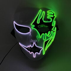 Cosplay Halloween Party Mask Luminous Light up Led Mask EL Neon Hehkuva Anime Mask Masque Masquerade Masks Kauhu Carnival Mask hinta ja tiedot | Juhlakoristeet | hobbyhall.fi