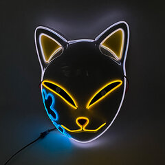 Cosplay Halloween Party Mask Luminous Light up Led Mask EL Neon Hehkuva Anime Mask Masque Masquerade Masks Kauhu Carnival Mask hinta ja tiedot | Juhlakoristeet | hobbyhall.fi