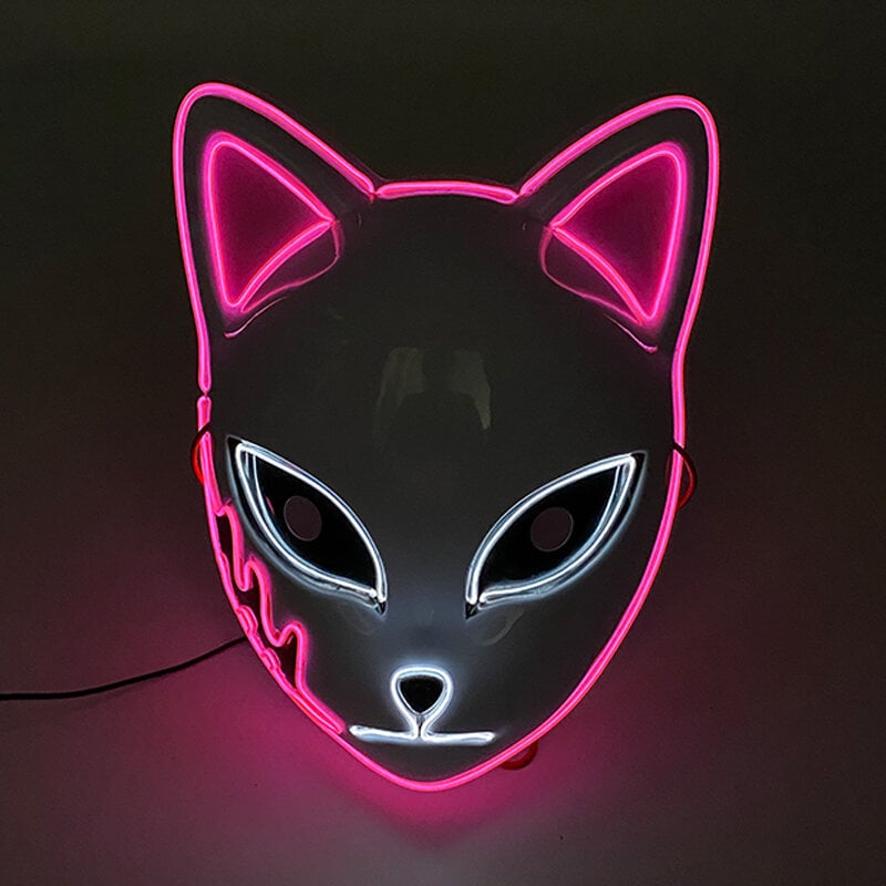 Cosplay Halloween Party Mask Luminous Light up Led Mask EL Neon Hehkuva Anime Mask Masque Masquerade Masks Kauhu Carnival Mask hinta ja tiedot | Juhlakoristeet | hobbyhall.fi