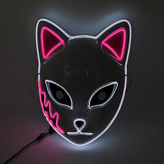 Cosplay Halloween Party Mask Luminous Light up Led Mask EL Neon Hehkuva Anime Mask Masque Masquerade Masks Kauhu Carnival Mask hinta ja tiedot | Juhlakoristeet | hobbyhall.fi