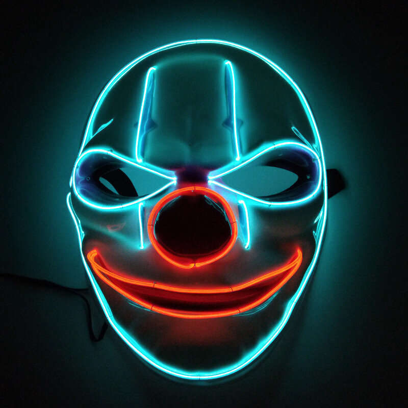 Cosplay Halloween Party Mask Luminous Light up Led Mask EL Neon Hehkuva Anime Mask Masque Masquerade Masks Kauhu Carnival Mask hinta ja tiedot | Juhlakoristeet | hobbyhall.fi