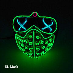 Cosplay Halloween Party Mask Luminous Light up Led Mask EL Neon Hehkuva Anime Mask Masque Masquerade Masks Kauhu Carnival Mask hinta ja tiedot | Juhlakoristeet | hobbyhall.fi