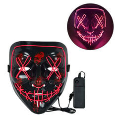 1P Scary Halloween Colplay Light Up Purge Mask Halloween Masquerade Party LED-kasvonaamarit lapsille Miesten Naisten Naamio Pimeässä Hehkuva hinta ja tiedot | Juhlakoristeet | hobbyhall.fi