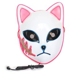 Kitsune Foxes -kissanaamarit Cosplay-peliin Japanilaiset Kabuki Perinteiset Halloween-juhlapuvut Rekvisiitta ja LED-valot hinta ja tiedot | Juhlakoristeet | hobbyhall.fi