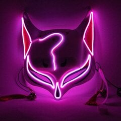 PVC Halloween Clubbing valaistu Kitsune Fox LED-naamio Tee-se-itse-asu Rave Cosplay EDC Party Party Masks hinta ja tiedot | Juhlakoristeet | hobbyhall.fi