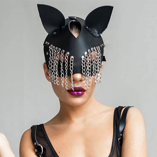 Sexy Bunny Ears Masks Pinkki PU Nahka Naamiais Cosplay Maskit Bondage Valjaat Naisille Asusteet Goottilainen Rekvisiitta Halloween hinta ja tiedot | Juhlakoristeet | hobbyhall.fi