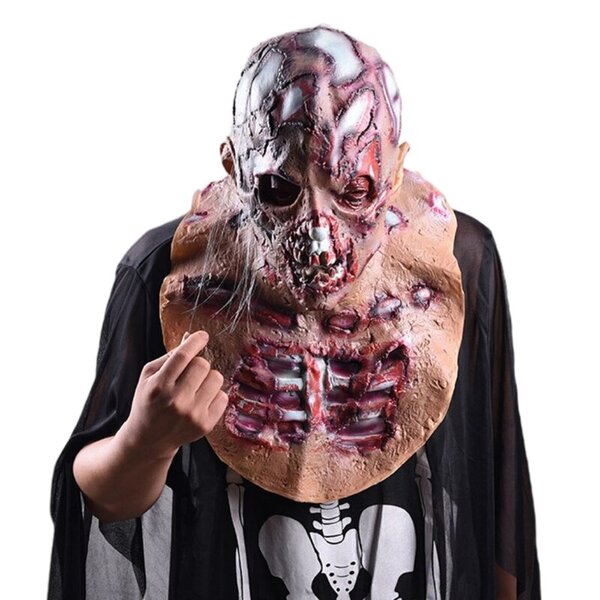 Scary Walking Dead Zombie Mask Lateksi kammottava Halloween-asu Kauhu Bloody Adult Halloween Rekvisiitta koristelu