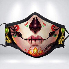 Party Half Face Mask Uudelleenkäytettävä Unisex suumuhveli Kangas muoti naamio Pestävä Skull Smiley 3D Tulostettava Suunaamio Halloween hinta ja tiedot | Juhlakoristeet | hobbyhall.fi