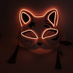 Halloween-naamio Söpö Cat Fox EL Wire Mask Flashing Cosplay LED neon-naamio hehkuvaan tanssin karnevaalijuhlanaamioihin hinta ja tiedot | Juhlakoristeet | hobbyhall.fi