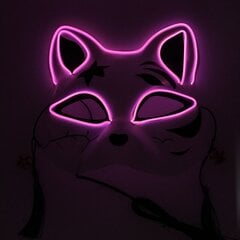 Halloween-naamio Söpö Cat Fox EL Wire Mask Flashing Cosplay LED neon-naamio hehkuvaan tanssin karnevaalijuhlanaamioihin hinta ja tiedot | Juhlakoristeet | hobbyhall.fi