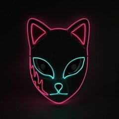 Halloween-naamio Söpö Cat Fox EL Wire Mask Flashing Cosplay LED neon-naamio hehkuvaan tanssin karnevaalijuhlanaamioihin hinta ja tiedot | Juhlakoristeet | hobbyhall.fi