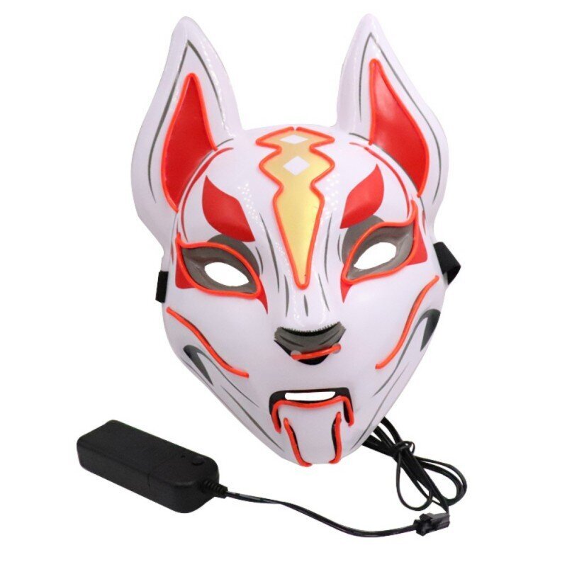 Halloween-naamio Söpö Cat Fox EL Wire Mask Flashing Cosplay LED neon-naamio hehkuvaan tanssin karnevaalijuhlanaamioihin hinta ja tiedot | Juhlakoristeet | hobbyhall.fi